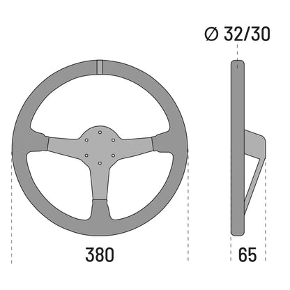 SPARCO R368 DISHED SUEDE STEERING WHEEL