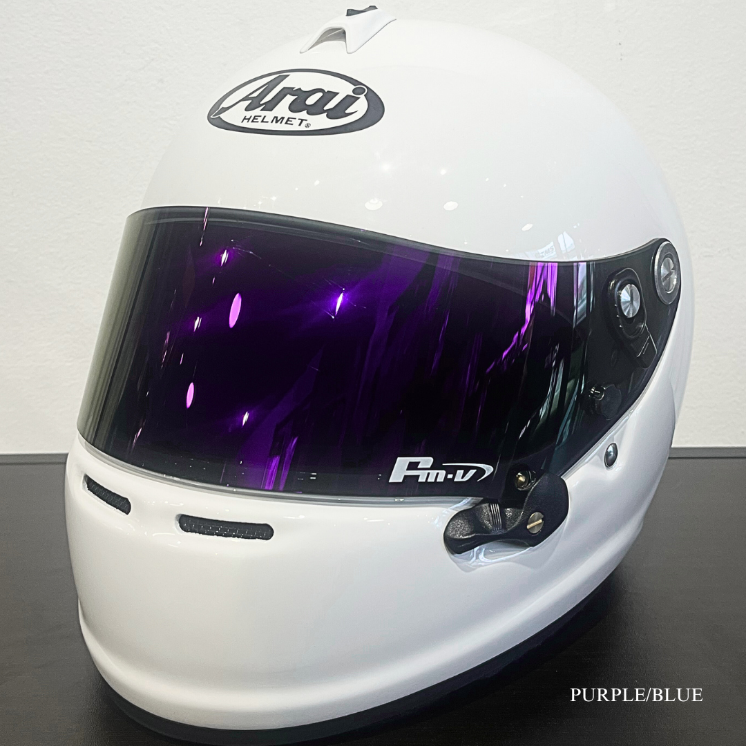 arai gp 6 helmet GP-6 Visor Blue Mirror Black Frost Arai SK-6 Helmet - White
